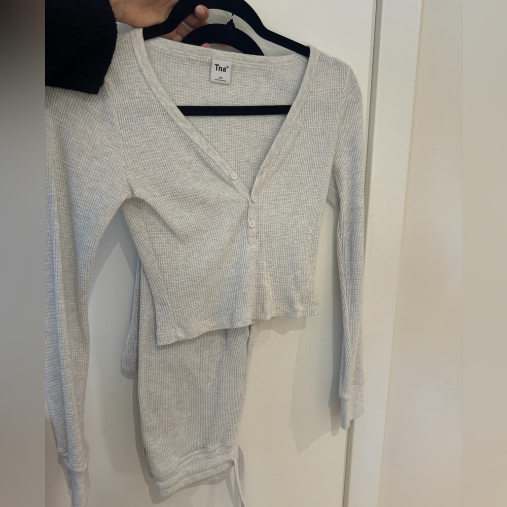 TNA Heather Gray Ribbed set